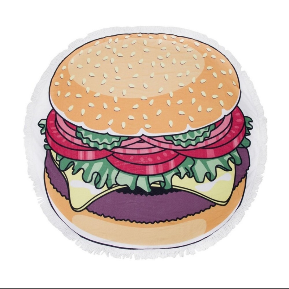 Marcus Adler HAMBURGER  ROUND COTTON BEACH TOWEL